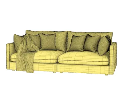 Modern Sofa 3-seater 3D model 3D model