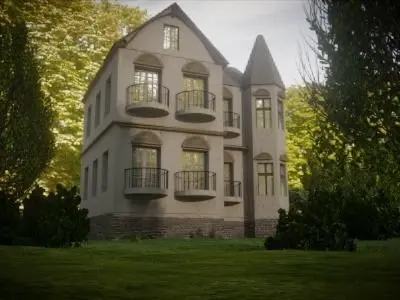 House castle Low-poly 3D model