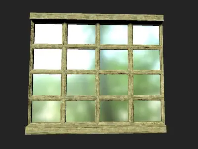 Generic Wooden Window Low-poly 3D model
