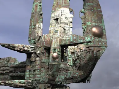 Wraith Alien Architecture Kit bash 1 3D model