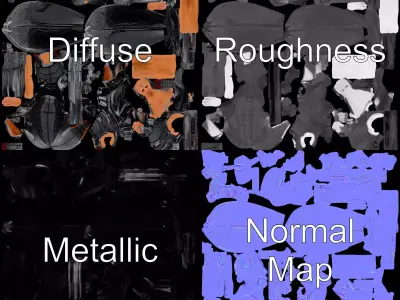 Insect Armor Warrior model pack Low-poly 3D model