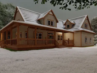 Casa Scene-villa-modern house 3D model 18