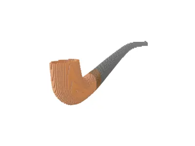 Voxel Tobacco Pipe v1 003 Low-poly 3D model