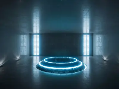 Sci Fi Conference Room Low-poly 3D model
