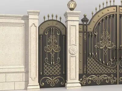 Classic European style Mansion Gate 5 3D model
