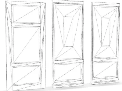 Old wooden doors Low-poly 3D model