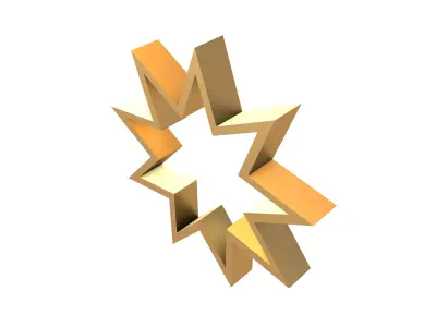 Bahai Symbol v1 002 Low-poly 3D model