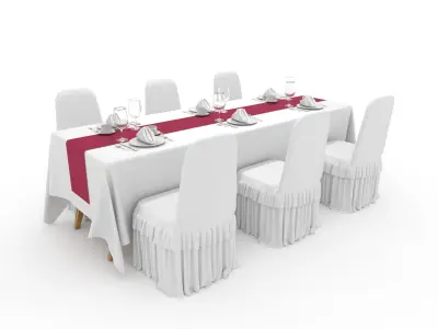 Collection Banquet Table and Chair 34 3D Model Pack