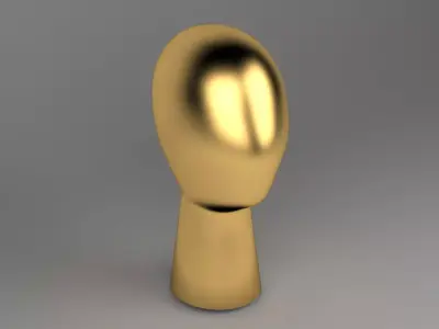 Head Display Stand Gold 3D model