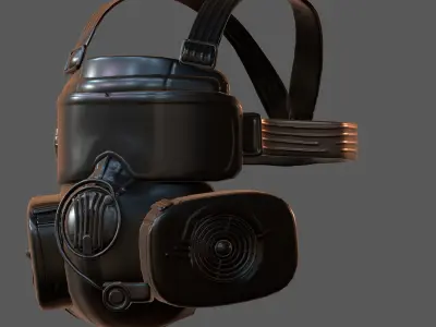 Gas mask helmet 3d model scifi Low-poly  Low-poly 3D model 323