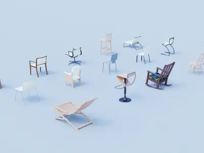 Chair Collection Indoor and Outdoor 3D model