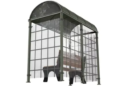 Bus Stop V2 Low-poly 3D model