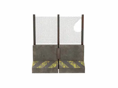 Concrete RoadBlock Barrier Barricade 3D model 9