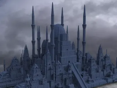 Palace exterior Oriental Massive 3D model