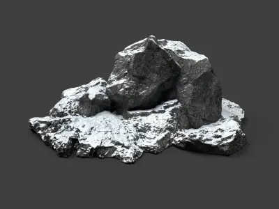Snowy Rock 4-9 Low-poly 3D model