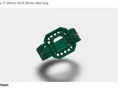 Women Ring with an Asscher Cut Center Stone 3D print model