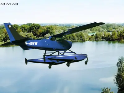 Amphibious Aircraft Cessna 172 Rigged for Cinema 4D 
