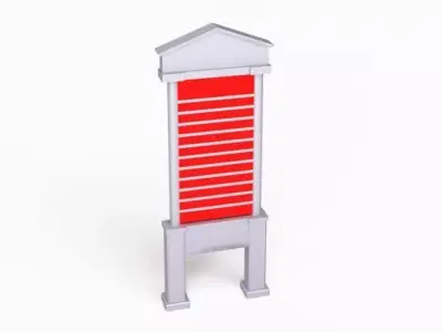 Red And Silver Street Sign 3D model