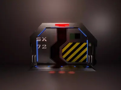  Sci-Fi Door Game-Ready PBR 3D Model  Low-poly 3D model