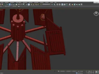  Distinctive Brass Etched Glass Chandelier Low-poly 3D model