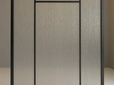 Glass partition door 74 Low-poly 3D model