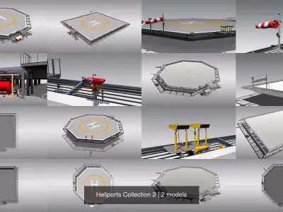 Heliports Collection 2 3D Model Pack