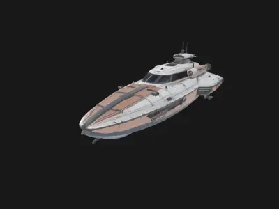 Speedy Nebula Futuristic SciFi Speedboat 3D Model Low-poly 3D model