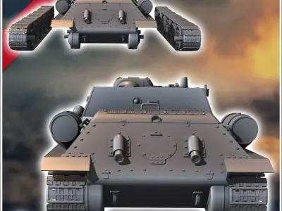 SU-122 assault gun - Soviet army WW2 Second World East front Ost 3D print model V1
