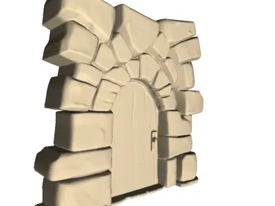 Medieval Stone Door 4 3D print model purchase
