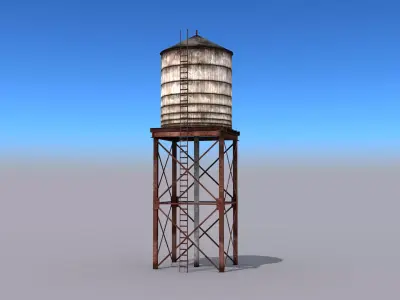 Water Tower Low-poly 3D model