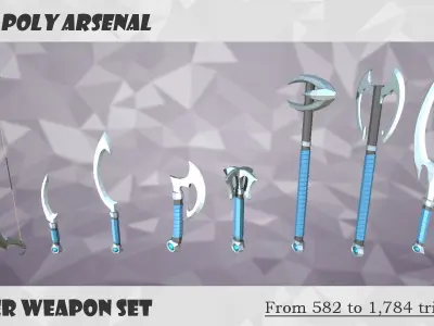 Low Poly Arsenal - Silver Low-poly 3D model