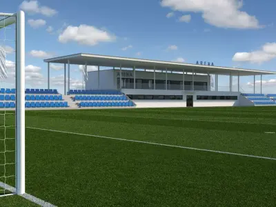 Football Soccer Pitch 1 3D model