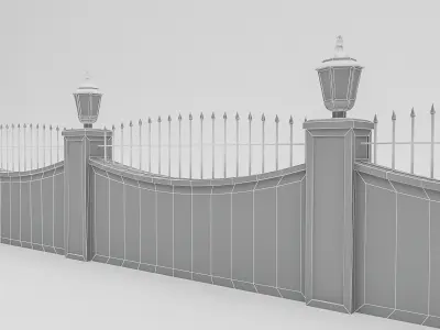 Garden Wall Low-poly 3D model