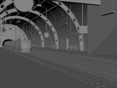 Metro Station Clean and Abandoned Version Low-poly 3D model