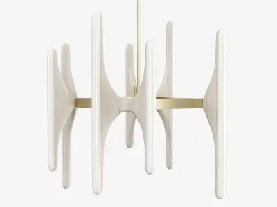 Bleached Ash and Onyx Chandelier 3D model