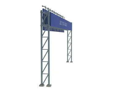 Highway Sign 08 Low-poly 3D model