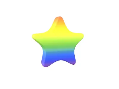 Star Emoji v2 007 Low-poly 3D model