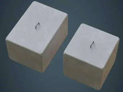 Concrete Barrier 4A Low-poly 3D model