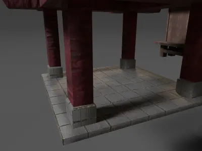 Japanese dojo Free low-poly 3D model