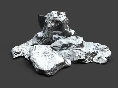 Snowy Rock 4-9 Low-poly 3D model