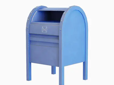 Old Dirty MailBox 04 Low-poly 3D model