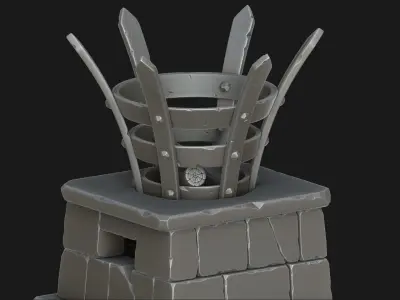 Stylized torch column  3D model