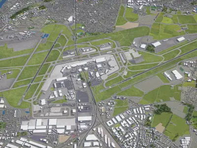 Paris Orly Airport Low-poly 3D model