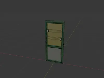 Simple Glass Door 3D model