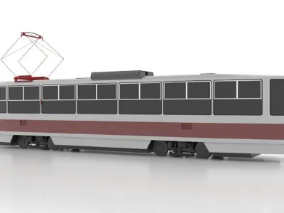 Tatra T5A5 Low Low-poly 3D model
