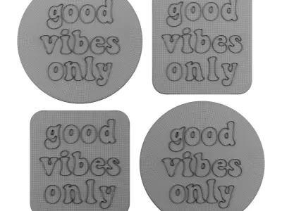 Good Vibes Neon Sign 3D model