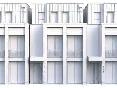 Brick Building 03 3D model