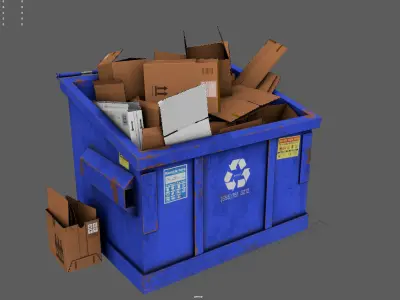 RECYCLING DUMPSTER Low-poly 3D model