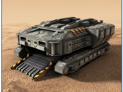 SciFi Army Harvester Low-poly 3D model