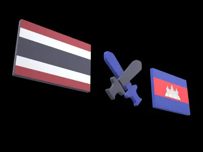 Thailand VS Cambodia War Icon v1 001 Low-poly 3D model